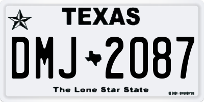 TX license plate DMJ2087