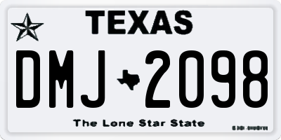 TX license plate DMJ2098