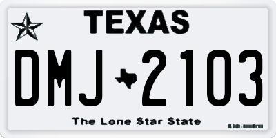 TX license plate DMJ2103