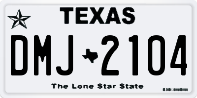 TX license plate DMJ2104