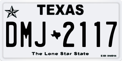 TX license plate DMJ2117