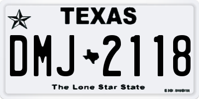 TX license plate DMJ2118