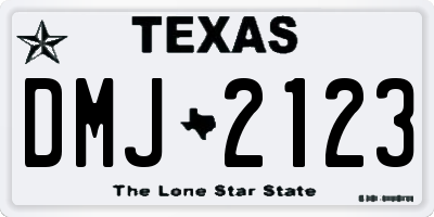 TX license plate DMJ2123