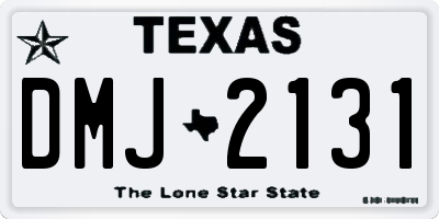 TX license plate DMJ2131
