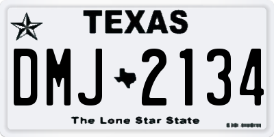 TX license plate DMJ2134