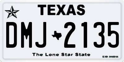 TX license plate DMJ2135