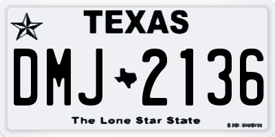 TX license plate DMJ2136