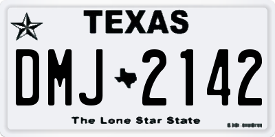 TX license plate DMJ2142