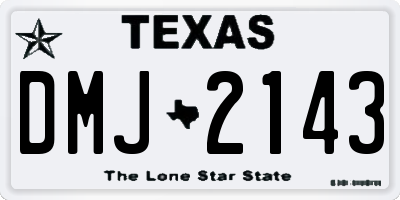 TX license plate DMJ2143