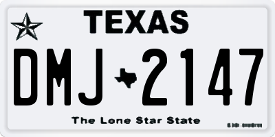 TX license plate DMJ2147