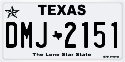 TX license plate DMJ2151