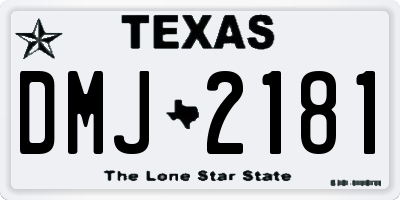 TX license plate DMJ2181