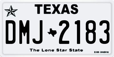 TX license plate DMJ2183