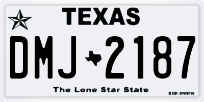 TX license plate DMJ2187