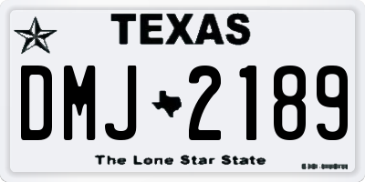 TX license plate DMJ2189