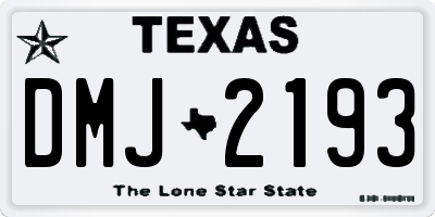 TX license plate DMJ2193
