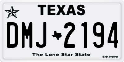 TX license plate DMJ2194