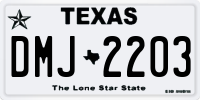TX license plate DMJ2203