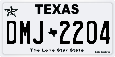 TX license plate DMJ2204