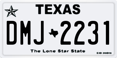 TX license plate DMJ2231