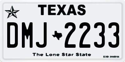 TX license plate DMJ2233