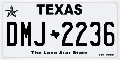 TX license plate DMJ2236