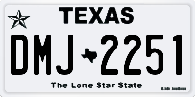 TX license plate DMJ2251