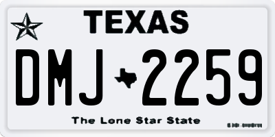 TX license plate DMJ2259