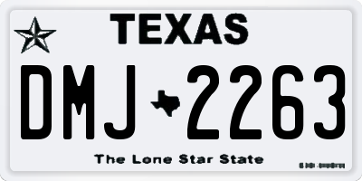 TX license plate DMJ2263