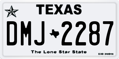 TX license plate DMJ2287