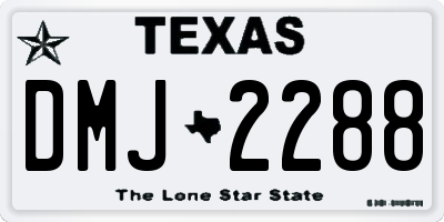 TX license plate DMJ2288