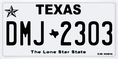 TX license plate DMJ2303