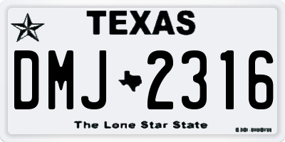 TX license plate DMJ2316