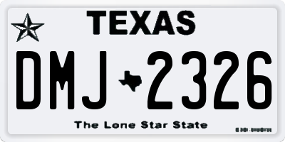TX license plate DMJ2326