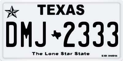 TX license plate DMJ2333