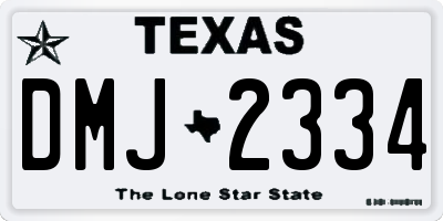 TX license plate DMJ2334
