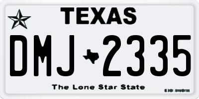 TX license plate DMJ2335