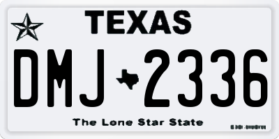 TX license plate DMJ2336