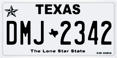 TX license plate DMJ2342