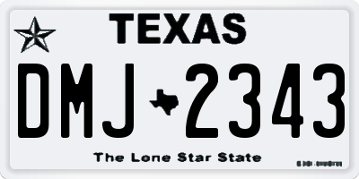 TX license plate DMJ2343