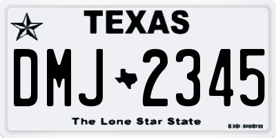TX license plate DMJ2345