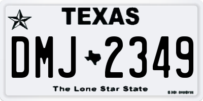 TX license plate DMJ2349