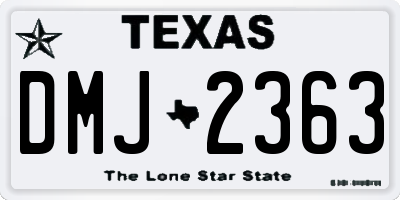 TX license plate DMJ2363