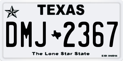 TX license plate DMJ2367