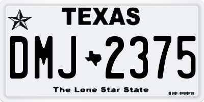 TX license plate DMJ2375