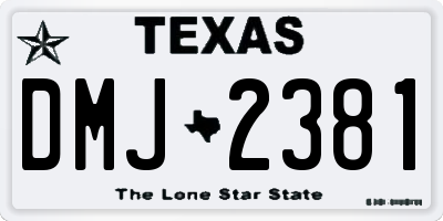 TX license plate DMJ2381