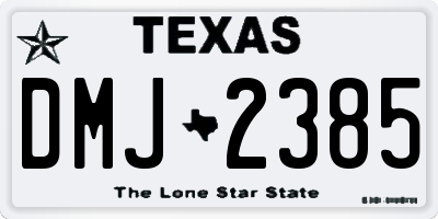 TX license plate DMJ2385
