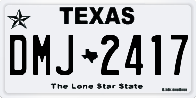 TX license plate DMJ2417