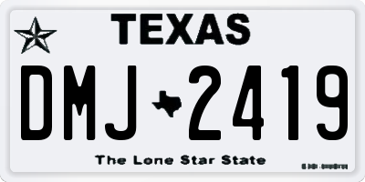 TX license plate DMJ2419