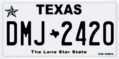 TX license plate DMJ2420